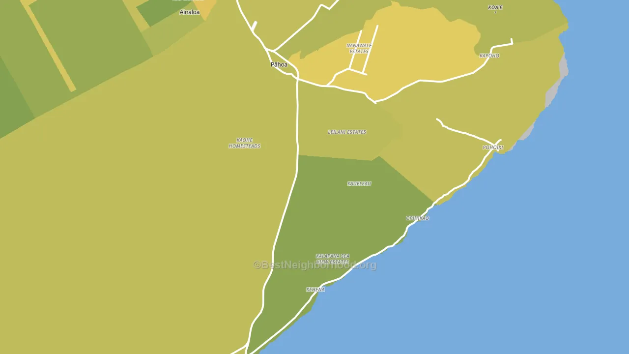 Pahoa, HI block-group voter-turnout map
