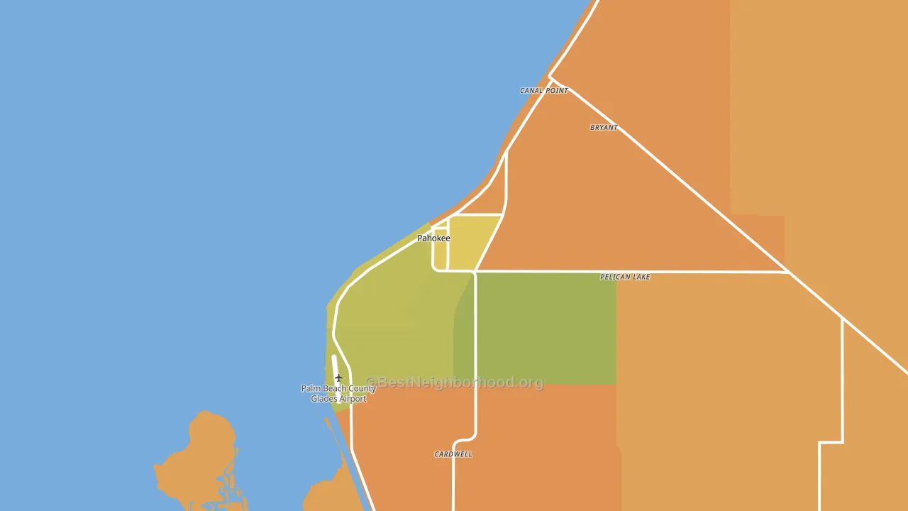 Pahokee, FL block-group voter-turnout map