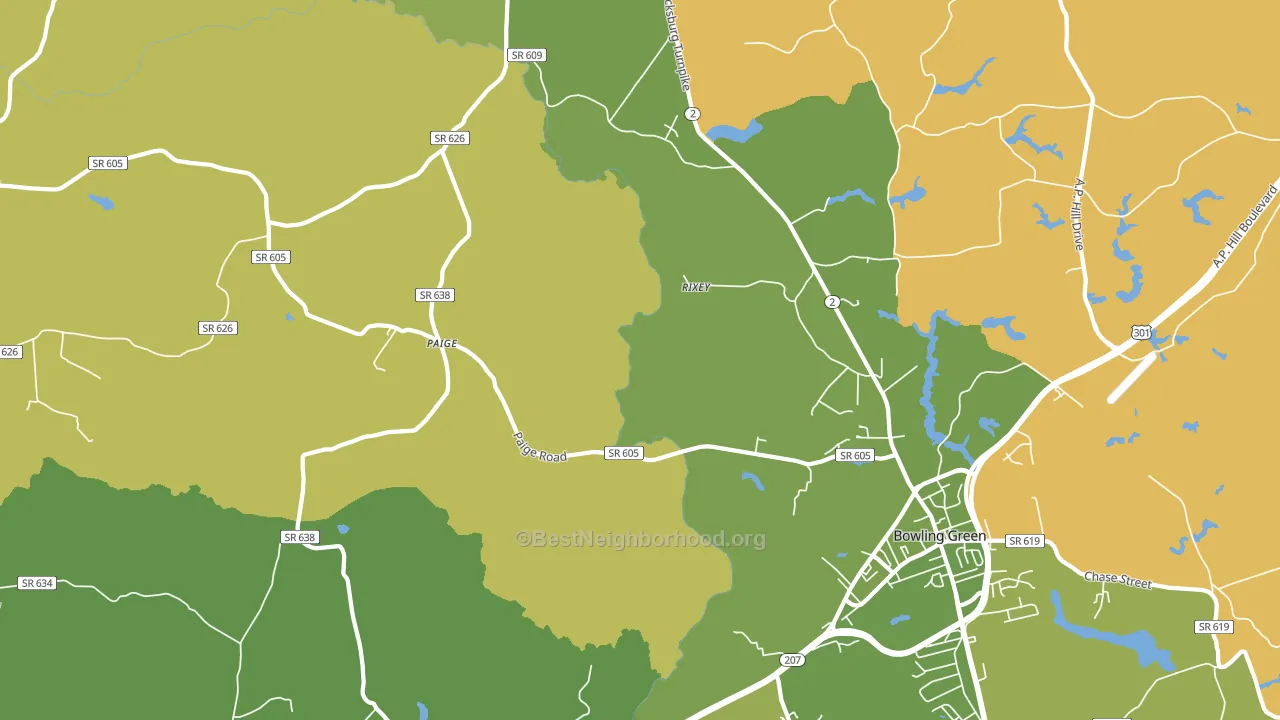 Paige, VA block-group voter-turnout map