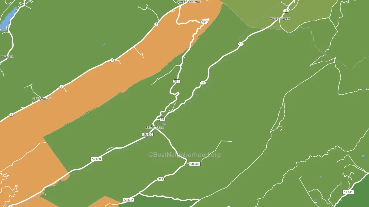 Paint Bank, VA block-group voter-turnout map