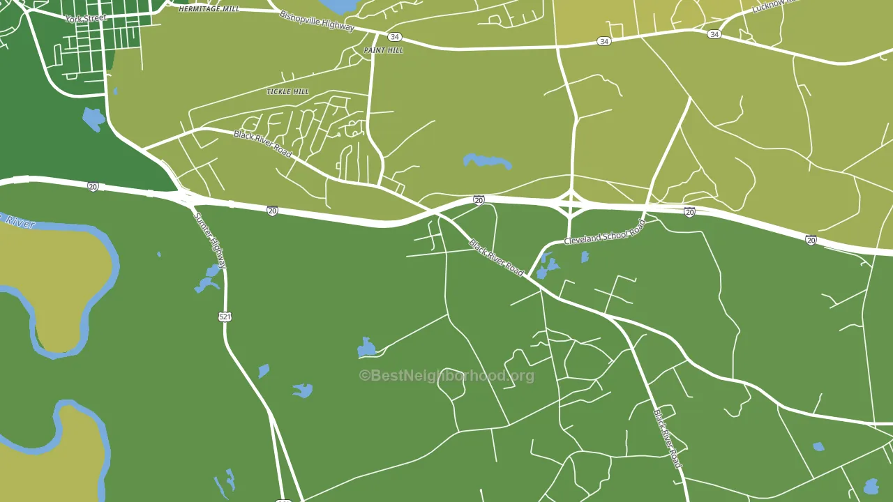 Paint Hill, SC block-group voter-turnout map