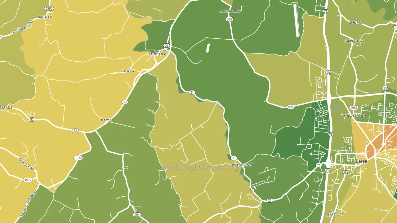 Paint Lick, KY block-group voter-turnout map