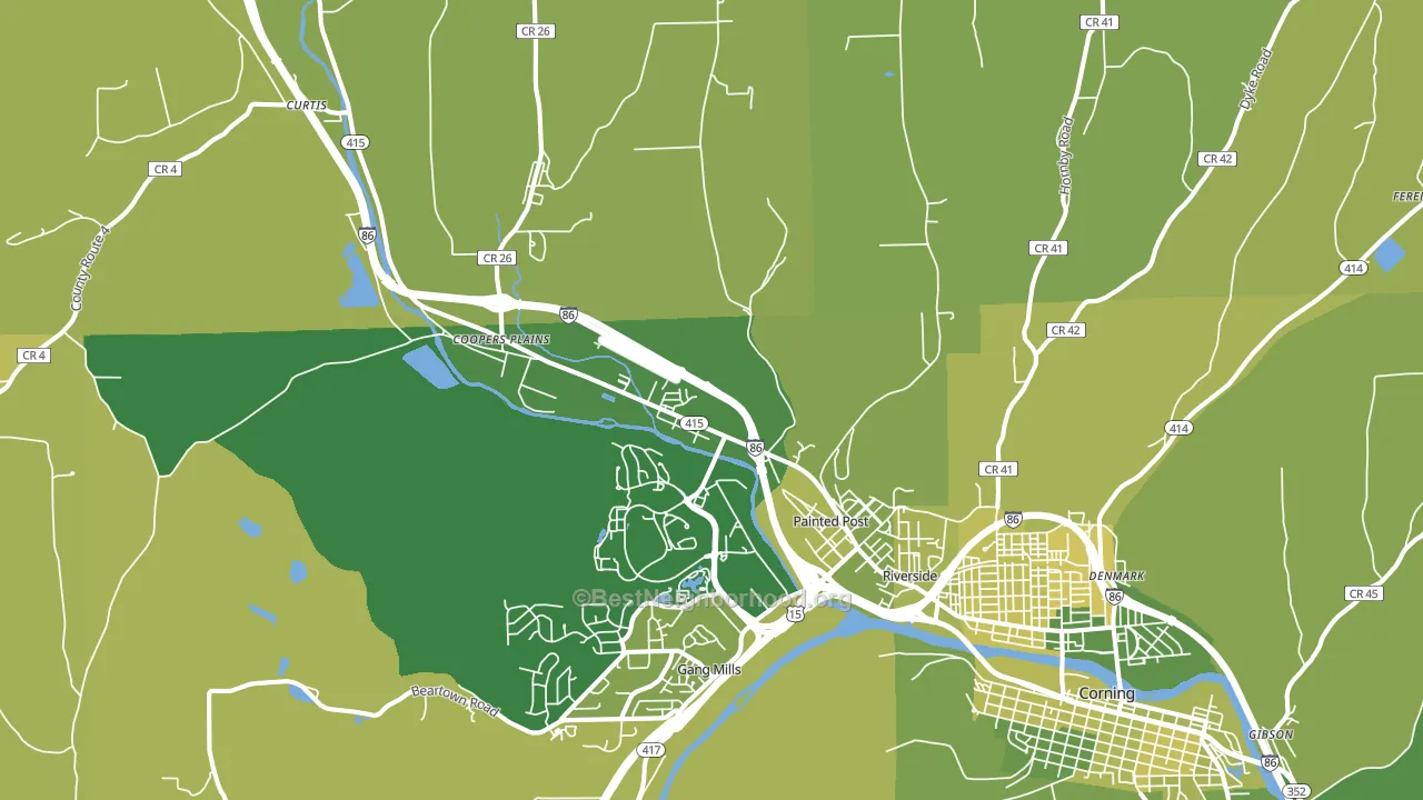 Painted Post, NY block-group voter-turnout map