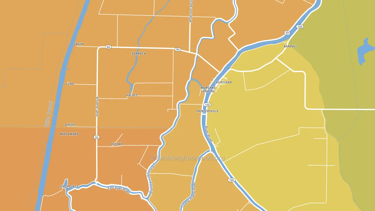 Paintersville, CA block-group voter-turnout map
