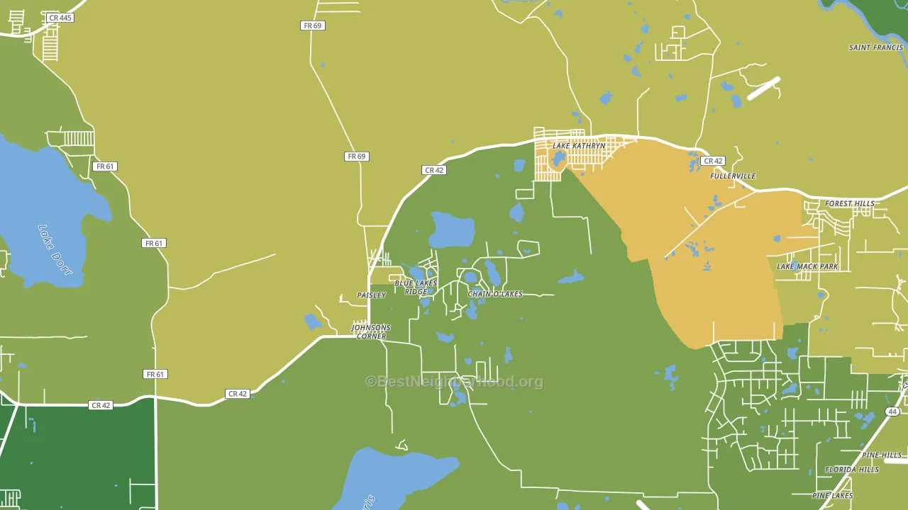 Paisley, FL block-group voter-turnout map