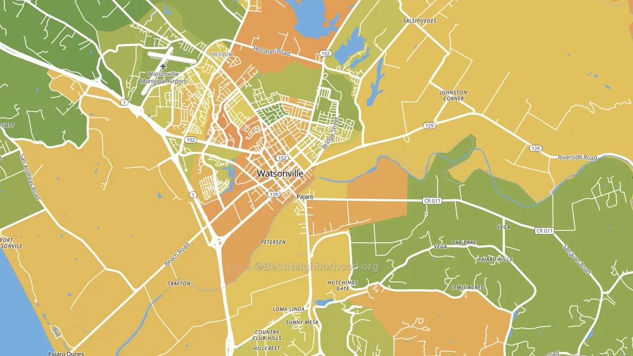 Pajaro, CA block-group voter-turnout map