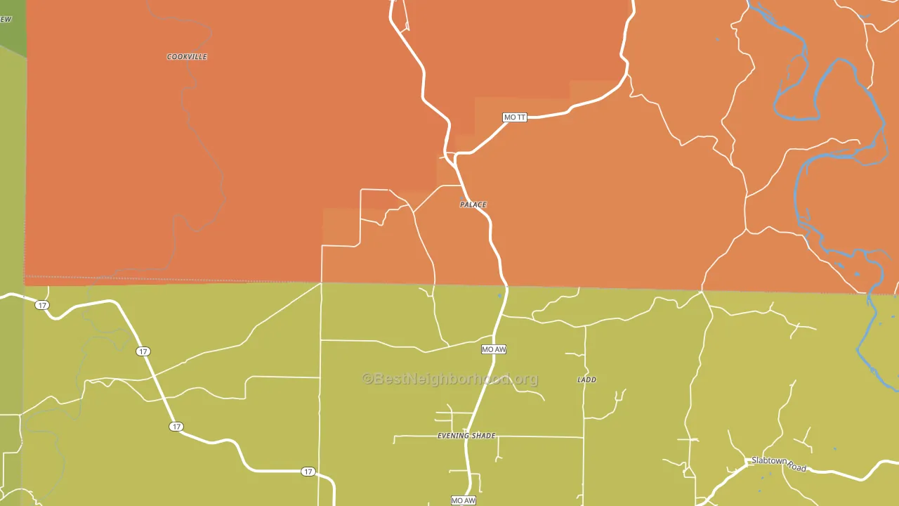 Palace, MO block-group voter-turnout map