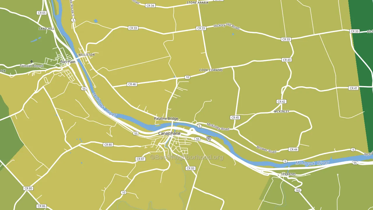 Palatine Bridge, NY block-group voter-turnout map