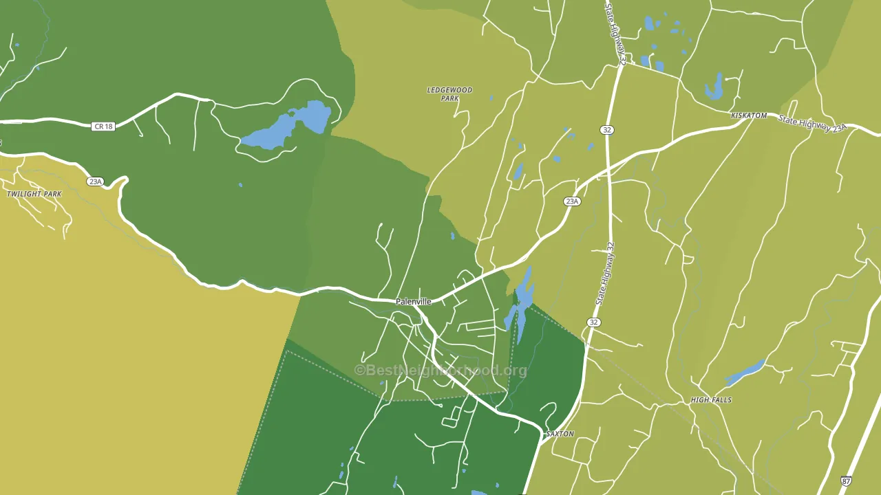 Palenville, NY block-group voter-turnout map