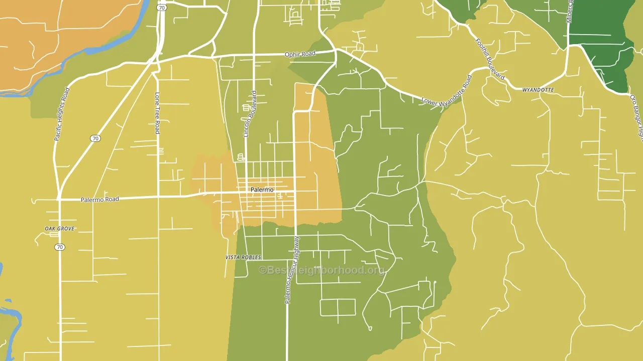 Palermo, CA block-group voter-turnout map