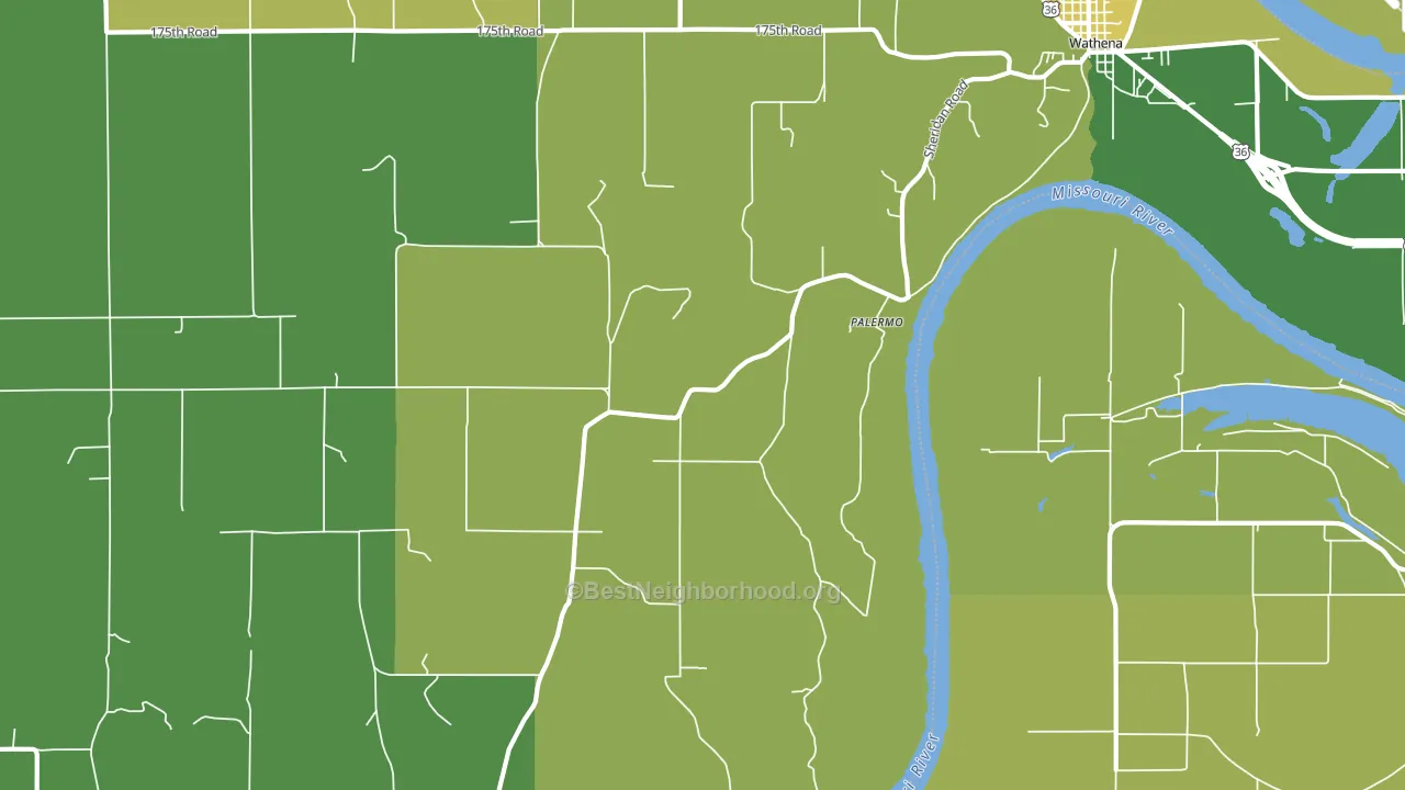 Palermo, KS block-group voter-turnout map