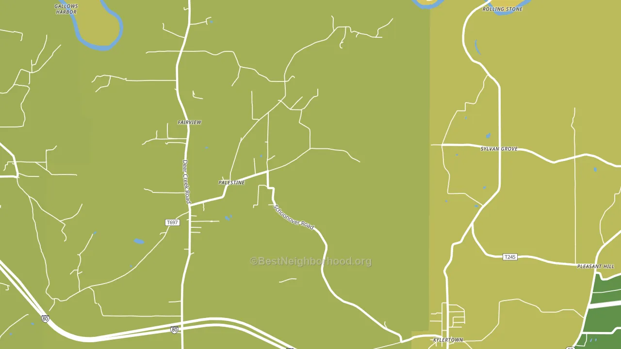 Palestine, PA block-group voter-turnout map