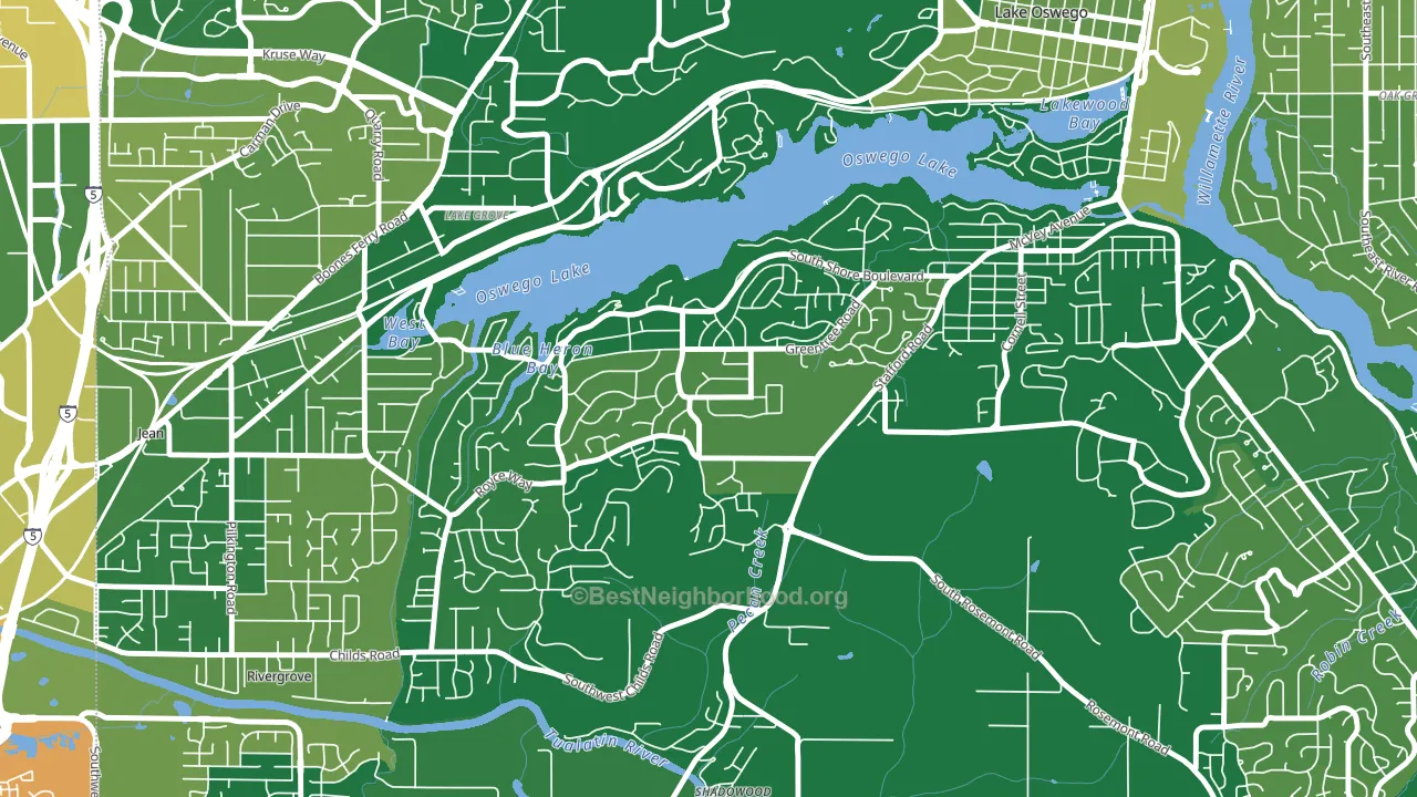 Palisades, Lake Oswego, OR block-group voter-turnout map