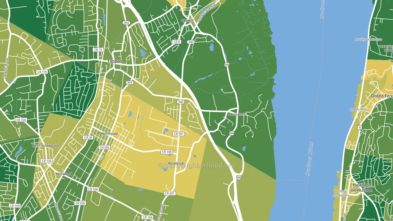Palisades, NY block-group voter-turnout map