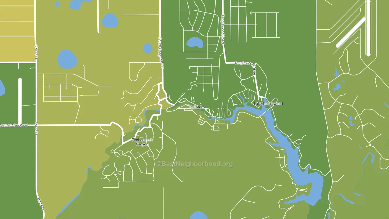 Palisades, TX block-group voter-turnout map