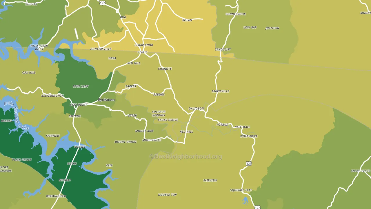 Pall Mall, TN block-group voter-turnout map