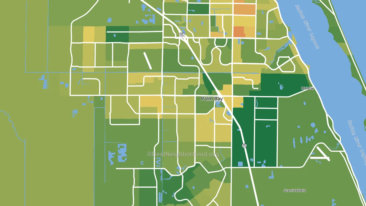 Palm Bay, FL block-group voter-turnout map