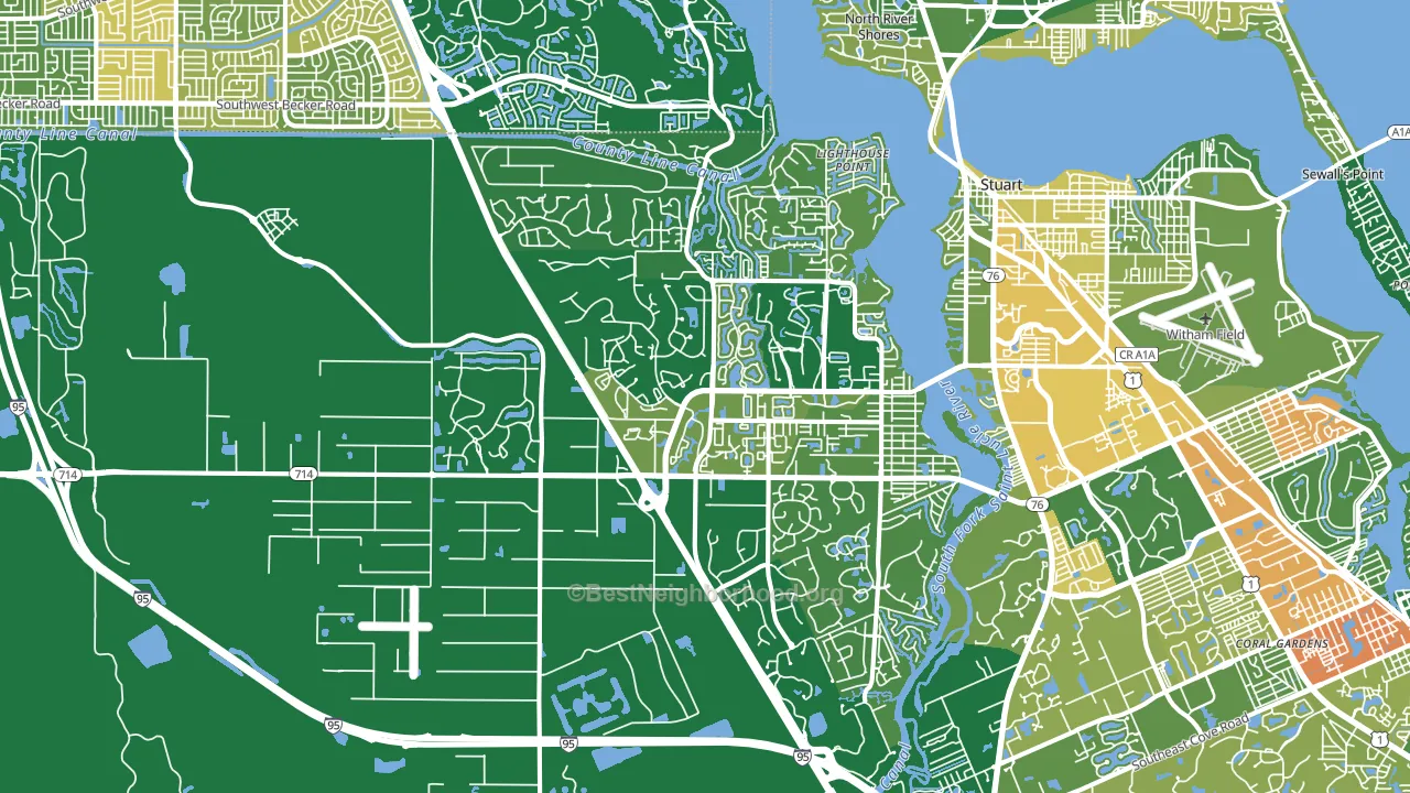 Palm City, FL block-group voter-turnout map
