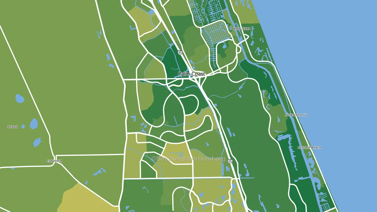 Palm Coast, FL block-group voter-turnout map