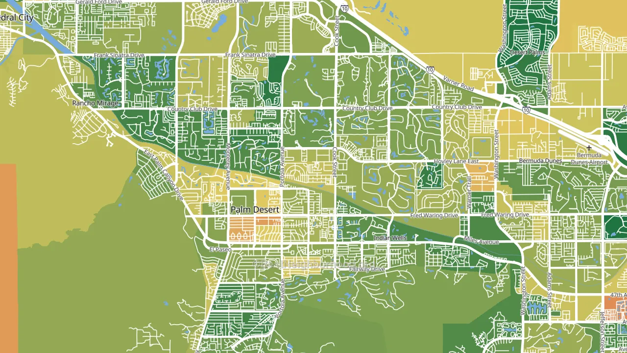 Palm Desert, CA block-group voter-turnout map