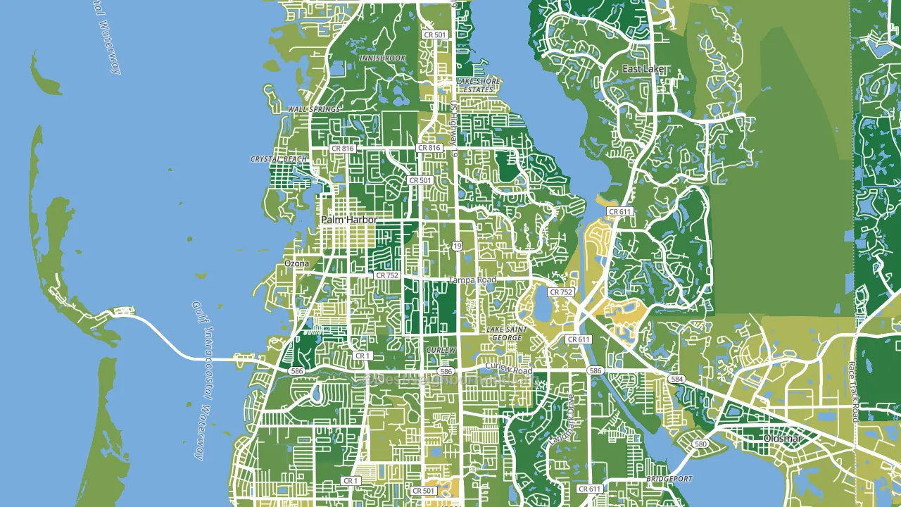 Palm Harbor, FL block-group voter-turnout map