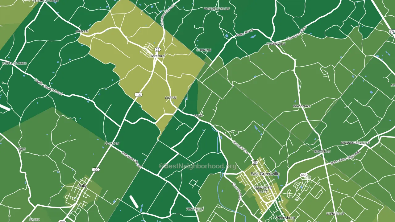 Palm, PA block-group voter-turnout map