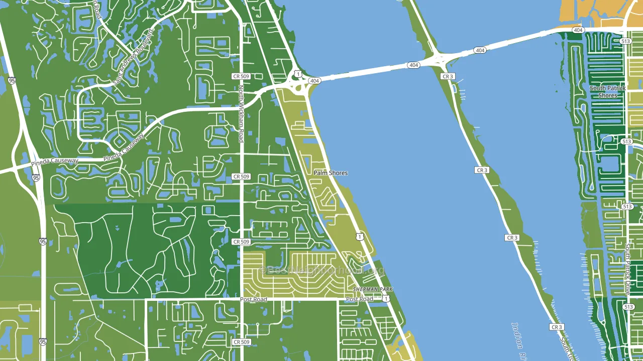 Palm Shores, FL block-group voter-turnout map