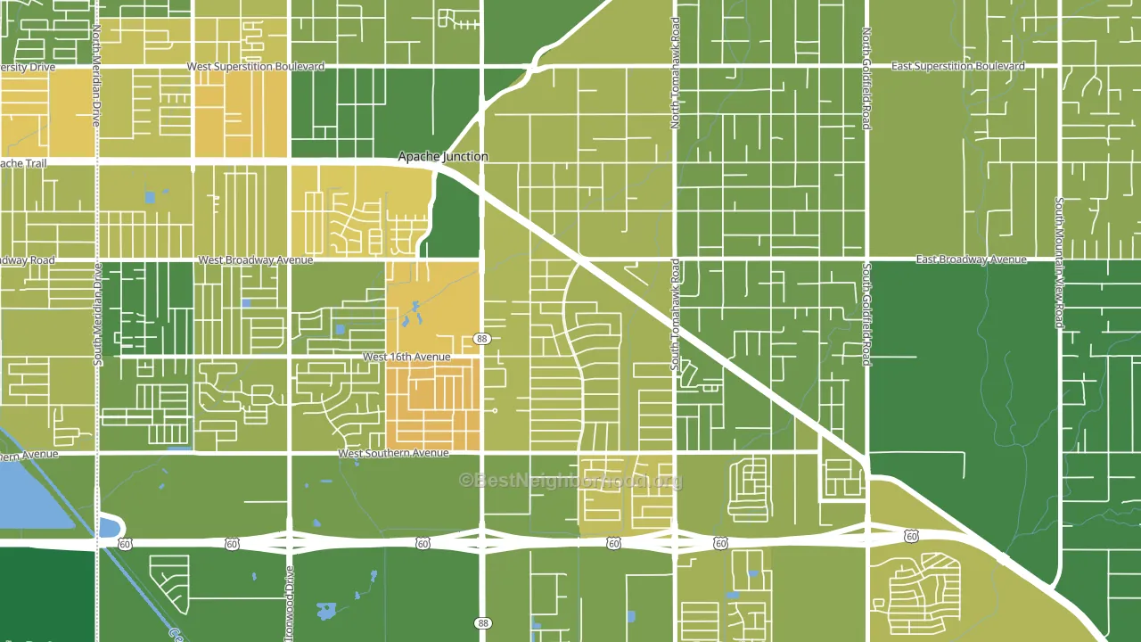 Palm Springs, Apache Junction, AZ block-group voter-turnout map