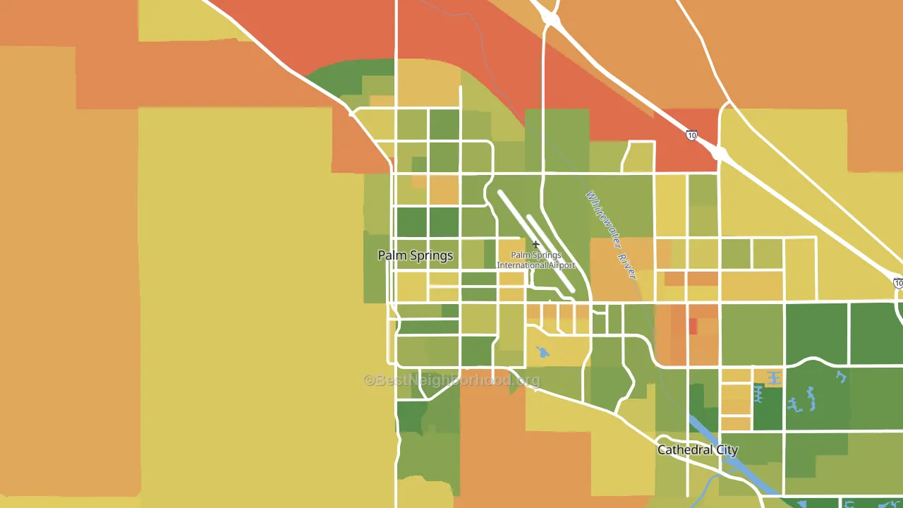 Palm Springs, CA block-group voter-turnout map
