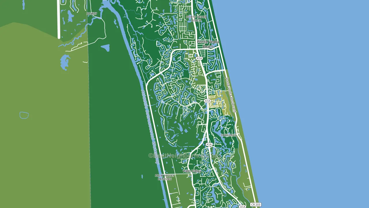 Palm Valley, FL block-group voter-turnout map