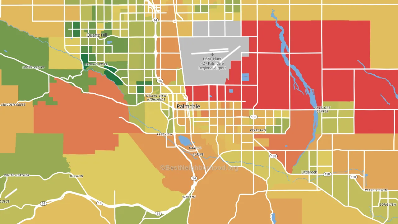 Palmdale, CA block-group voter-turnout map