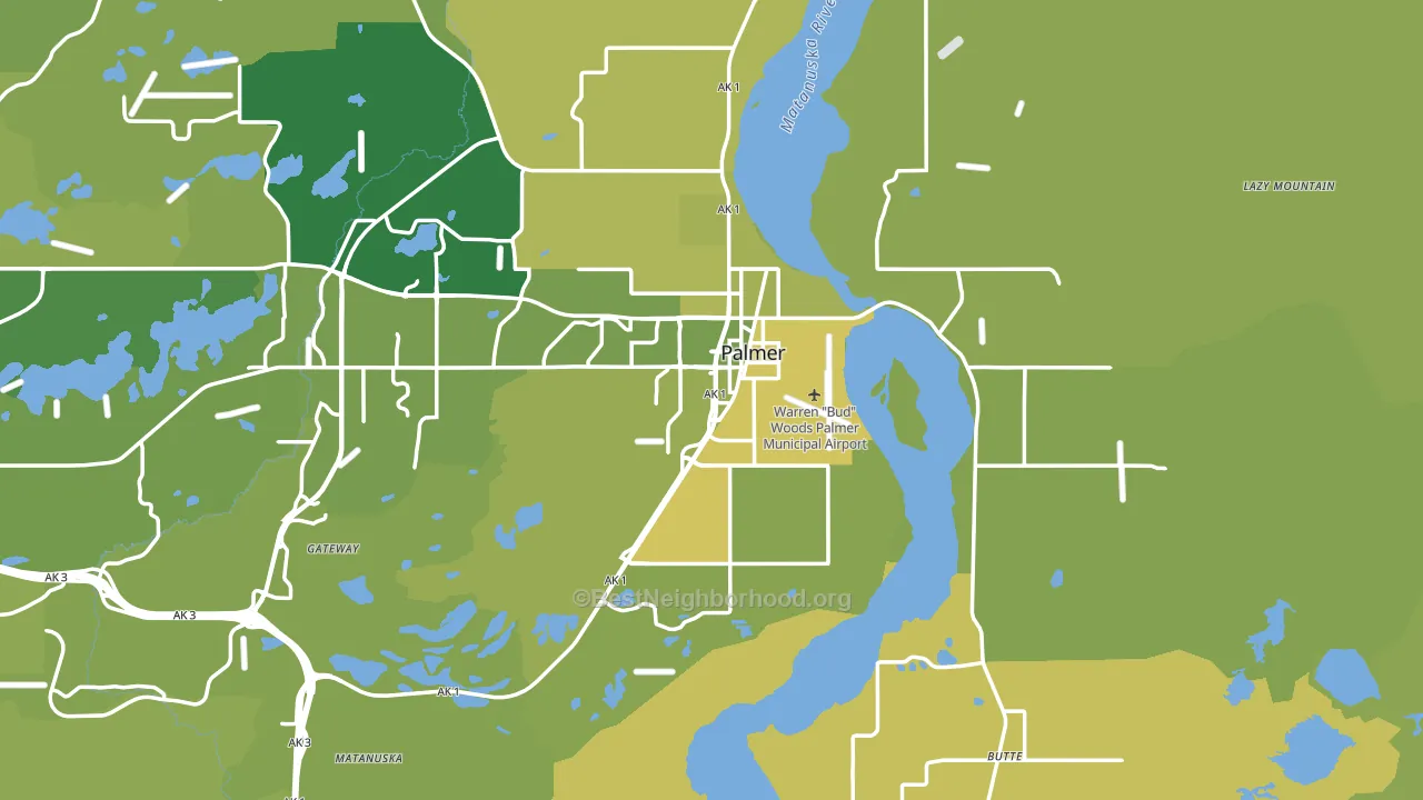 Palmer, AK block-group voter-turnout map