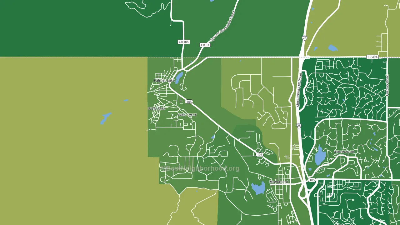 Palmer Lake, CO block-group voter-turnout map