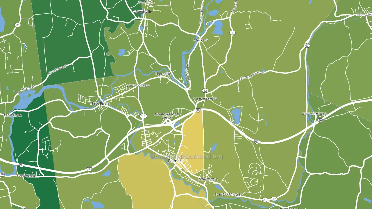 Palmer, MA block-group voter-turnout map