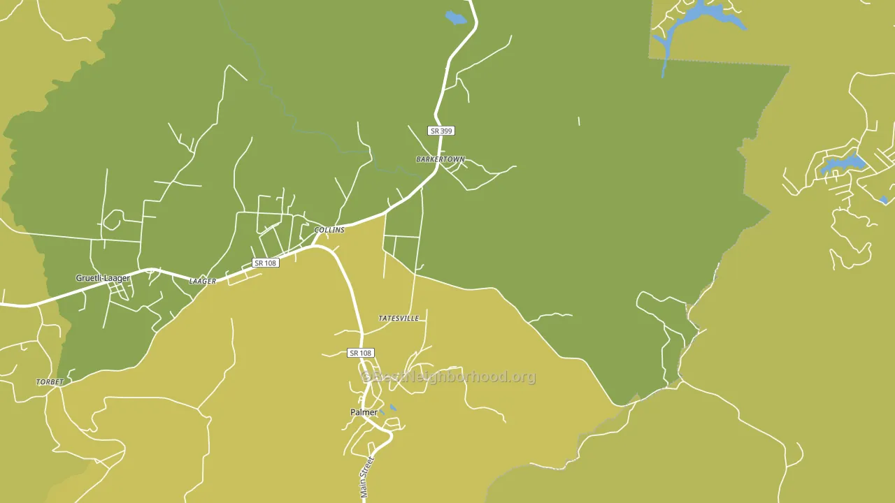 Palmer, TN block-group voter-turnout map