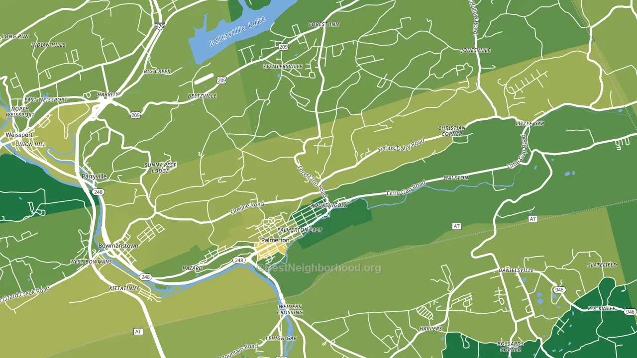 Palmerton, PA block-group voter-turnout map