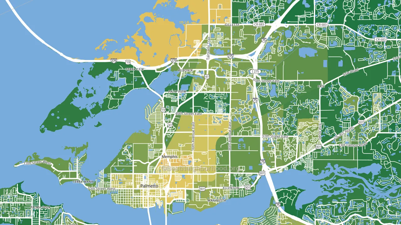 Palmetto, FL block-group voter-turnout map