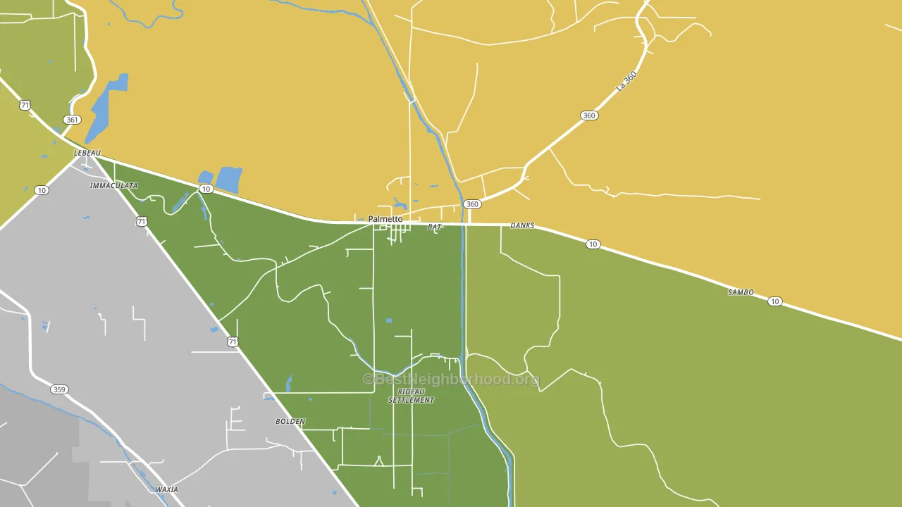 Palmetto, LA block-group voter-turnout map