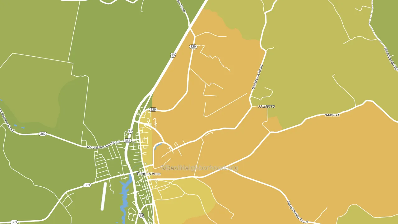 Palmetto, MD block-group voter-turnout map