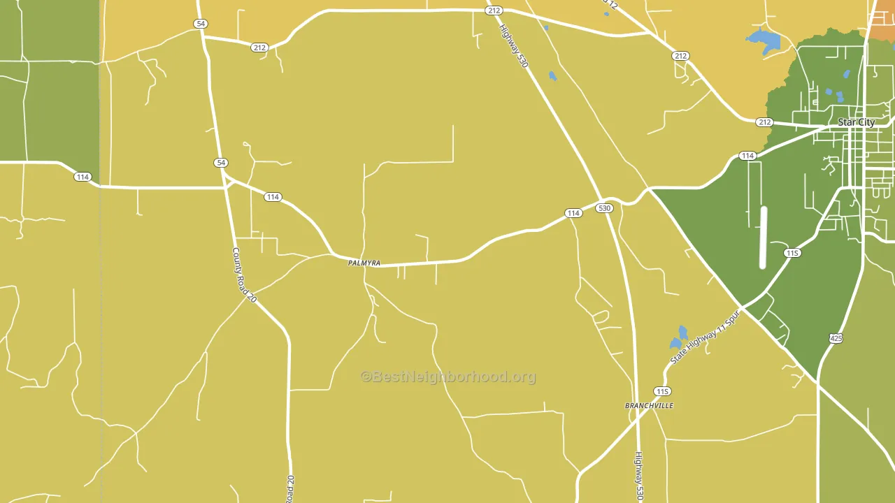 Palmyra, AR block-group voter-turnout map