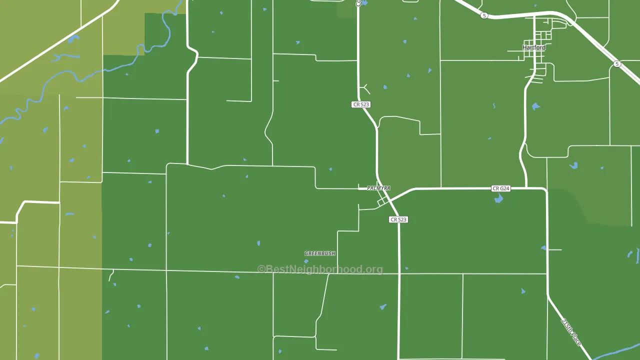 Palmyra, IA block-group voter-turnout map
