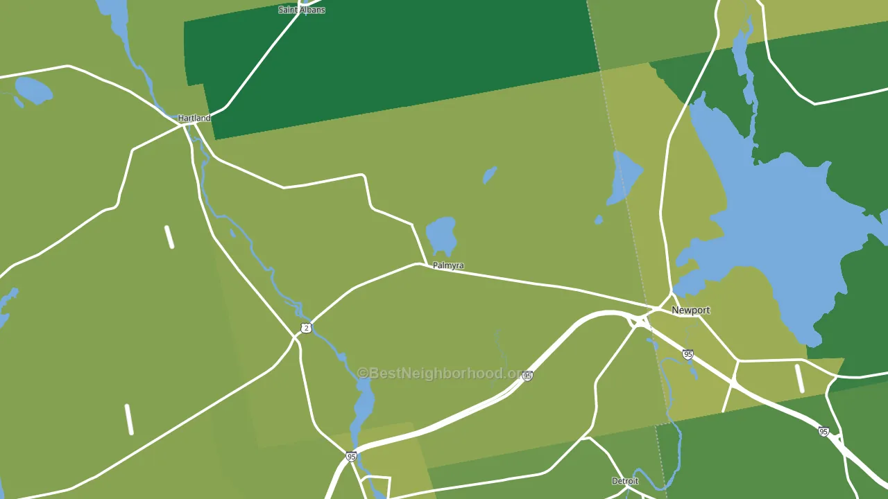 Palmyra, ME block-group voter-turnout map