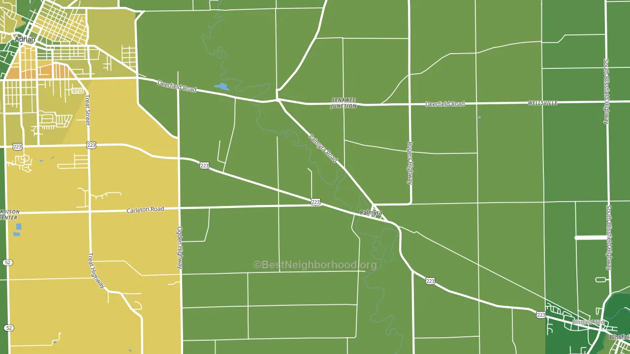 Palmyra, MI block-group voter-turnout map