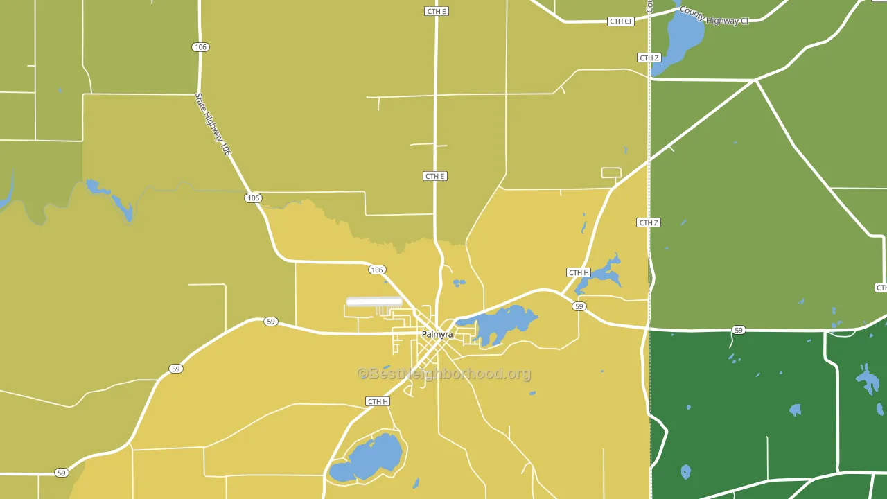 Palmyra, WI block-group voter-turnout map