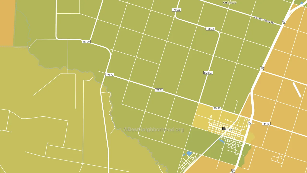 Palo Alto, TX block-group voter-turnout map