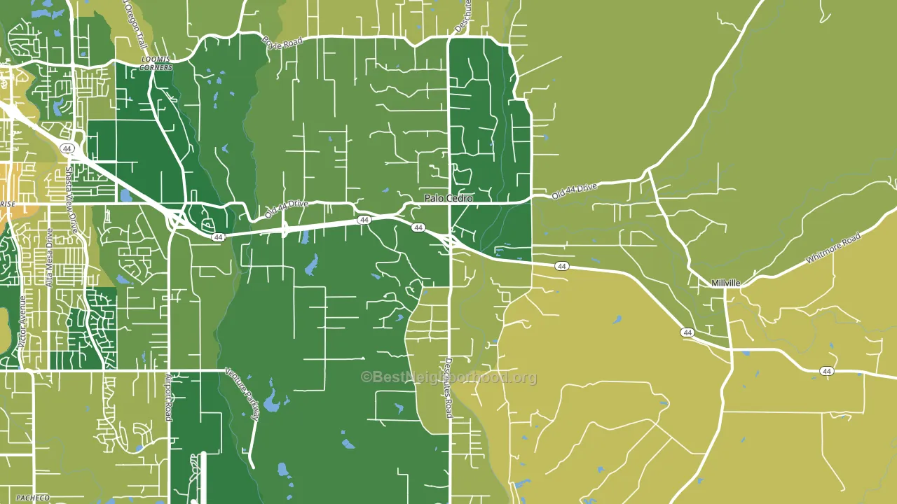 Palo Cedro, CA block-group voter-turnout map
