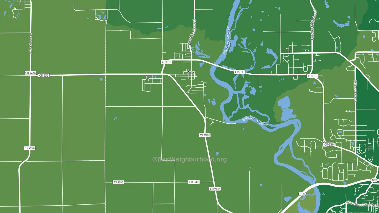 Palo, IA block-group voter-turnout map