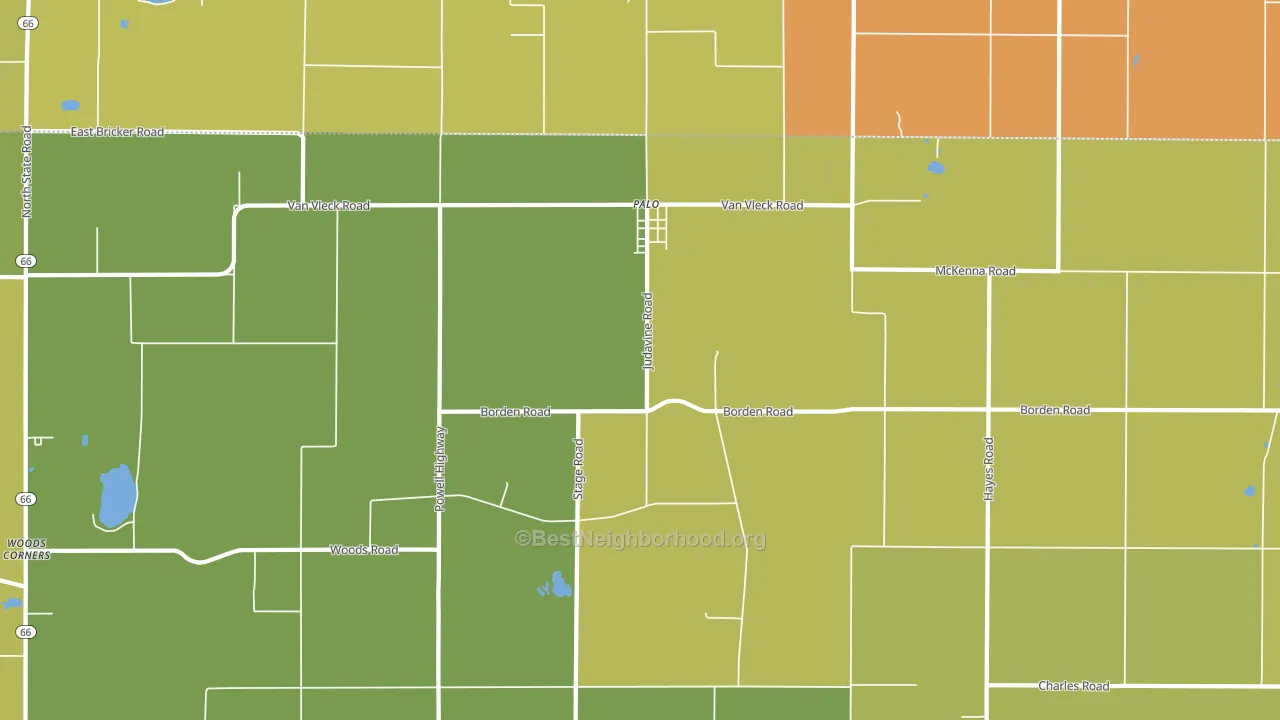 Palo, MI block-group voter-turnout map