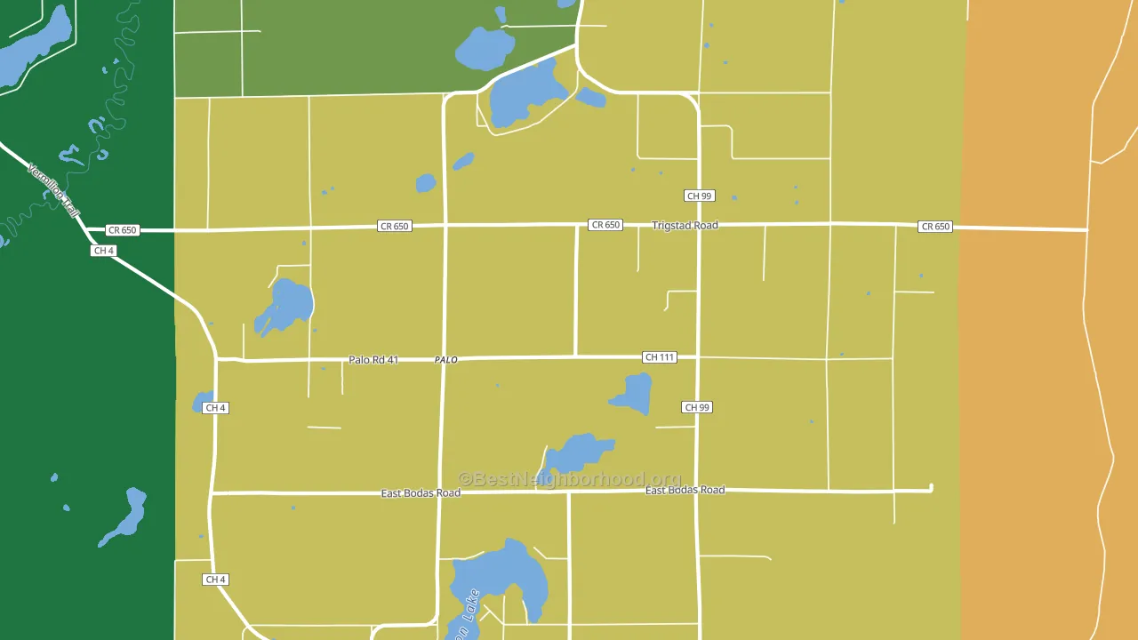 Palo, MN block-group voter-turnout map