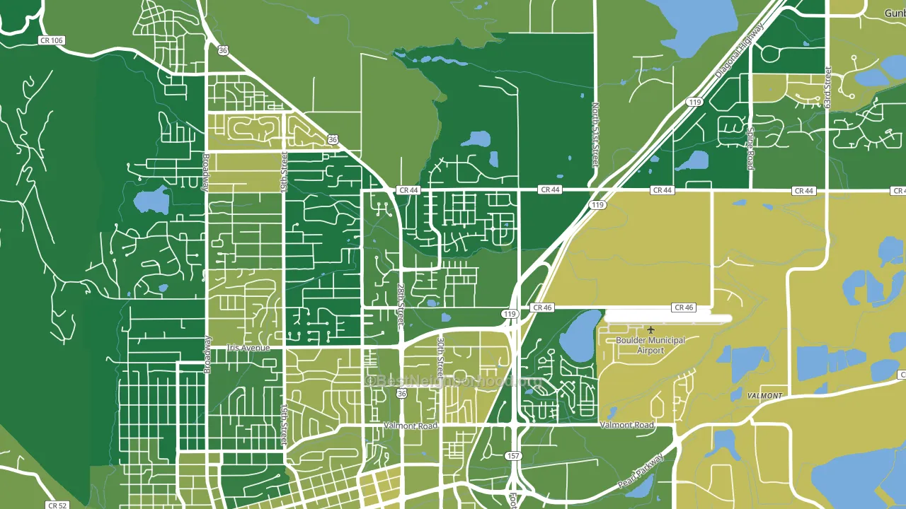 Palo Park, Boulder, CO block-group voter-turnout map